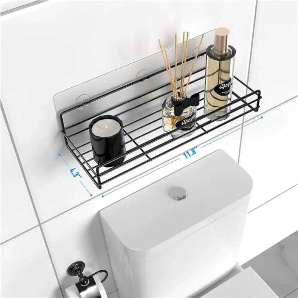 Shower Caddy Basket Shelf with Soap Holder, No Drilling Traceless Adhesive